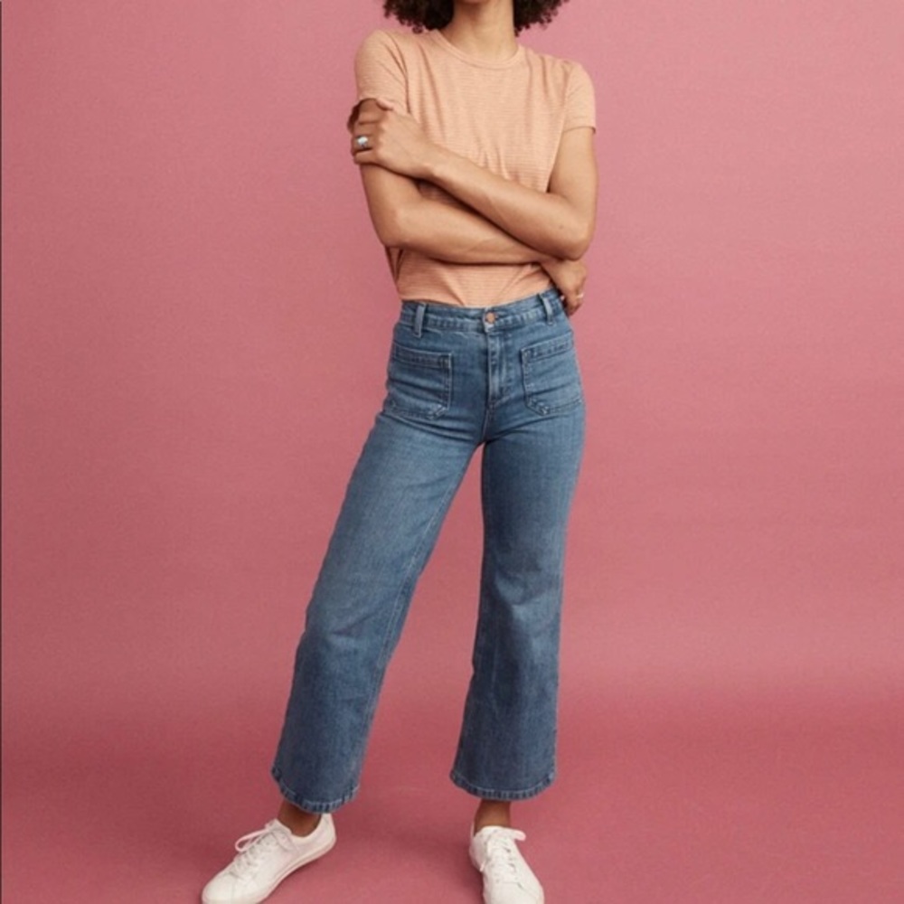 Marine Layer Wide Leg Cropped Jeans
